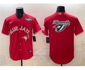 Men's Toronto Blue Jays Team Big Logo Red 2025 World Series Home Cool Base Stitched Baseball Jersey Men's Toronto Blue Jays Team Big Logo Red 2025 World Series Home Cool Base Stitched Baseball Jersey