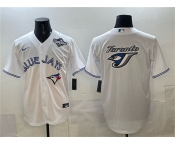 Men's Toronto Blue Jays Team Big Logo White 2025 World Series Home Cool Base Stitched Baseball Jersey Men's Toronto Blue Jays Team Big Logo White 2025 World Series Home Cool Base Stitched Baseball Jersey