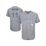 Toronto Blue Jays #11 Kevin Pillar Grey Flexbase Authentic Collection 2016 Father's Day Stitched Baseball Jersey
