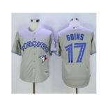 Toronto Blue Jays #17 Ryan Goins Grey New Cool Base 40th Anniversary Stitched Baseball Jersey Toronto Blue Jays #17 Ryan Goins Grey New Cool Base 40th Anniversary Stitched Baseball Jersey