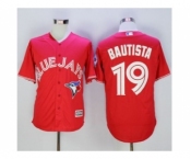 Toronto Blue Jays #19 Jose Bautista Red New Cool Base 40th Anniversary Stitched Baseball Jersey Toronto Blue Jays #19 Jose Bautista Red New Cool Base 40th Anniversary Stitched Baseball Jersey