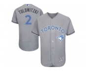 Toronto Blue Jays #2 Troy Tulowitzki Grey Flexbase Authentic Collection 2016 Father's Day Stitched Baseball Jersey Toronto Blue Jays #2 Troy Tulowitzki Grey Flexbase Authentic Collection 2016 Father's Day Stitched Baseball Jersey