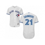 Toronto Blue Jays #21 Michael Saunders White Flexbase Authentic Collection MLB Jersey Toronto Blue Jays #21 Michael Saunders White Flexbase Authentic Collection MLB Jersey