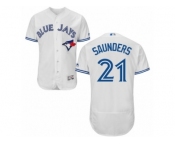 Toronto Blue Jays #21 Michael Saunders White Flexbase Authentic Collection MLB Jersey Toronto Blue Jays #21 Michael Saunders White Flexbase Authentic Collection MLB Jersey