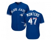 Toronto Blue Jays #47 Miguel Montero Authentic Blue Team Logo Fashion MLB Jersey Toronto Blue Jays #47 Miguel Montero Authentic Blue Team Logo Fashion MLB Jersey