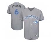 Toronto Blue Jays #6 Marcus Stroman Grey Flexbase Authentic Collection 2016 Father's Day Stitched Baseball Jersey Toronto Blue Jays #6 Marcus Stroman Grey Flexbase Authentic Collection 2016 Father's Day Stitched Baseball Jersey