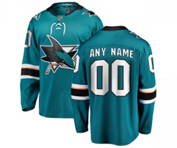 San Jose Sharks Customized Fanatics Branded Teal Green Home Breakaway NHL Jersey