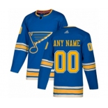 Adidas St. Louis Blues Customized Authentic Navy Blue Alternate NHL Jersey