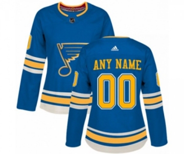 Women's Adidas St. Louis Blues Customized Authentic Navy Blue Alternate NHL Jersey