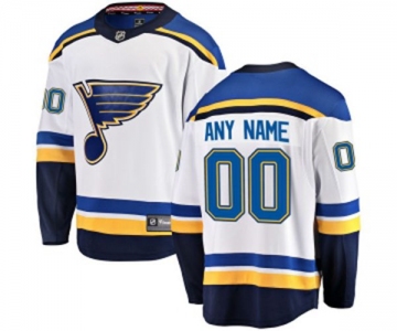 Youth St. Louis Blues Customized Fanatics Branded White Away Breakaway NHL Jersey