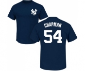 MLB Nike New York Yankees #54 Aroldis Chapman Navy Blue Name & Number T-Shirt