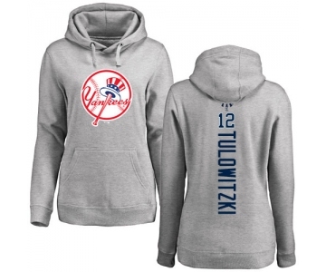 Baseball Women's New York Yankees #12 Troy Tulowitzki Ash Backer Pullover Hoodie