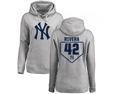 MLB Women's Nike New York Yankees #42 Mariano Rivera Gray RBI Pullover Hoodie