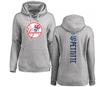 MLB Women's Nike New York Yankees #46 Andy Pettitte Ash Backer Pullover Hoodie