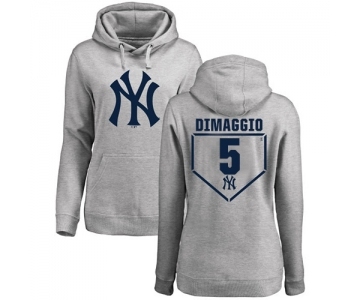 MLB Women's Nike New York Yankees #5 Joe DiMaggio Gray RBI Pullover Hoodie