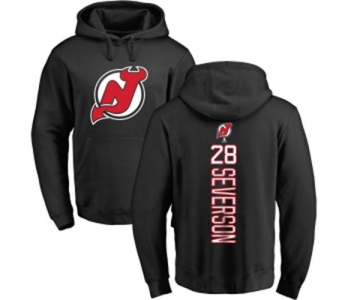Hockey New Jersey Devils #28 Damon Severson Black Backer Pullover Hoodie