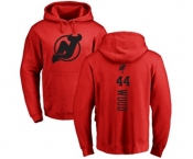 Hockey New Jersey Devils #44 Miles Wood Red One Color Backer Pullover Hoodie