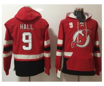 Men New Jersey Devils #9 Taylor Hall Red Name & Number Pullover NHL Hoodie