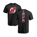 Hockey New Jersey Devils #19 Travis Zajac Black Backer T-Shirt