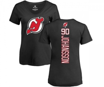Hockey Women New Jersey Devils #90 Marcus Johansson Black Backer T-Shirt
