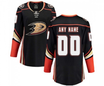 Women Anaheim Ducks Customized Fanatics Branded Black Home Breakaway Hockey Jersey