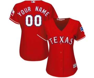 Women's Texas Rangers Customized Authentic Red Alternate Cool Base Baseball Jersey