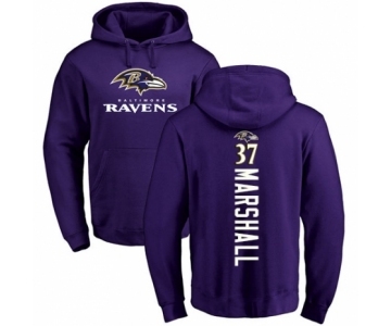 Football Baltimore Ravens #37 Iman Marshall Purple Backer Pullover Hoodie