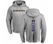 Football Baltimore Ravens #39 Tyler Ervin Ash Backer Pullover Hoodie