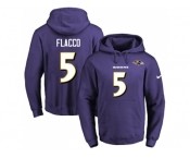 Nike Baltimore Ravens #5 Joe Flacco Purple Name & Number Pullover NFL Hoodie