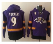 Nike Baltimore Ravens #9 Justin Tucker Purple Black Name & Number Pullover NFL Hoodie