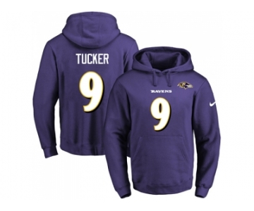Nike Baltimore Ravens #9 Justin Tucker Purple Name & Number Pullover NFL Hoodie