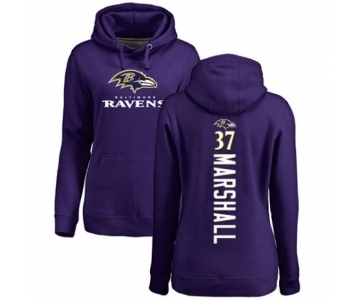Football Women's Baltimore Ravens #37 Iman Marshall Purple Backer Pullover Hoodie