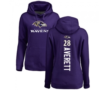 NFL Women's Nike Baltimore Ravens #28 Anthony Averett Purple Backer Pullover Hoodie