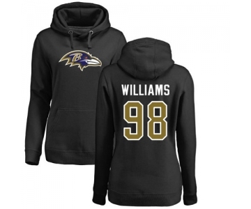 NFL Women's Nike Baltimore Ravens #98 Brandon Williams Black Name & Number Logo Pullover Hoodie