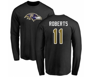 Football Baltimore Ravens #11 Seth Roberts Black Name & Number Logo Long Sleeve T-Shirt