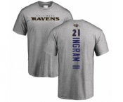 Football Baltimore Ravens #21 Mark Ingram II Ash Backer T-Shirt