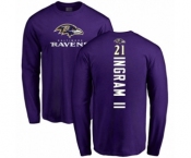 Football Baltimore Ravens #21 Mark Ingram II Purple Backer Long Sleeve T-Shirt