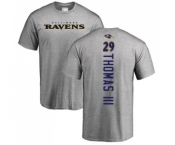 Football Baltimore Ravens #29 Earl Thomas III Ash Backer T-Shirt