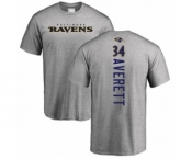 Football Baltimore Ravens #34 Anthony Averett Ash Backer T-Shirt