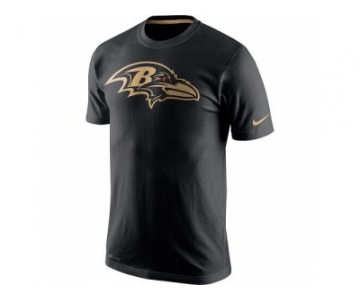 Men's Baltimore Ravens Nike Black Championship Drive Gold Collection Performance T-Shirt