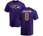 NFL Nike Baltimore Ravens #8 Lamar Jackson Purple Name & Number Logo T-Shirt