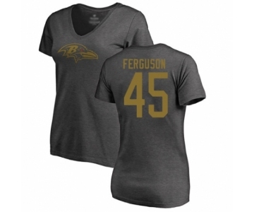 Football Women's Baltimore Ravens #45 Jaylon Ferguson Ash One Color T-Shirt
