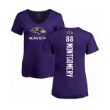 NFL Women's Nike Baltimore Ravens #88 Ty Montgomery Purple Backer T-Shirt