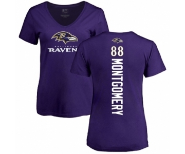 NFL Women's Nike Baltimore Ravens #88 Ty Montgomery Purple Backer T-Shirt