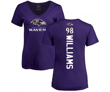 NFL Women's Nike Baltimore Ravens #98 Brandon Williams Purple Backer T-Shirt
