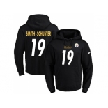 Men Pittsburgh Steelers #19 JuJu Smith-Schuster Black Name & Number Pullover NFL Hoodie