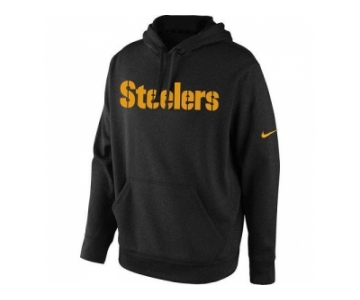 Men's Pittsburgh Steelers Nike Black KO Wordmark Performance Hoodie
