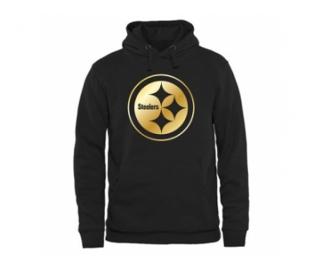 Men''s Pittsburgh Steelers Pro Line Black Gold Collection Pullover Hoodie