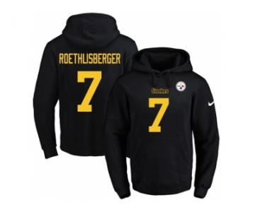 Nike Pittsburgh Steelers #7 Ben Roethlisberger Black(Gold No.) Name & Number Pullover NFL Hoodie