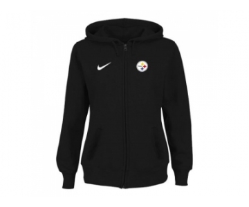 Women Pittsburgh Steelers Stadium Rally Full Zip Hoodie Black
